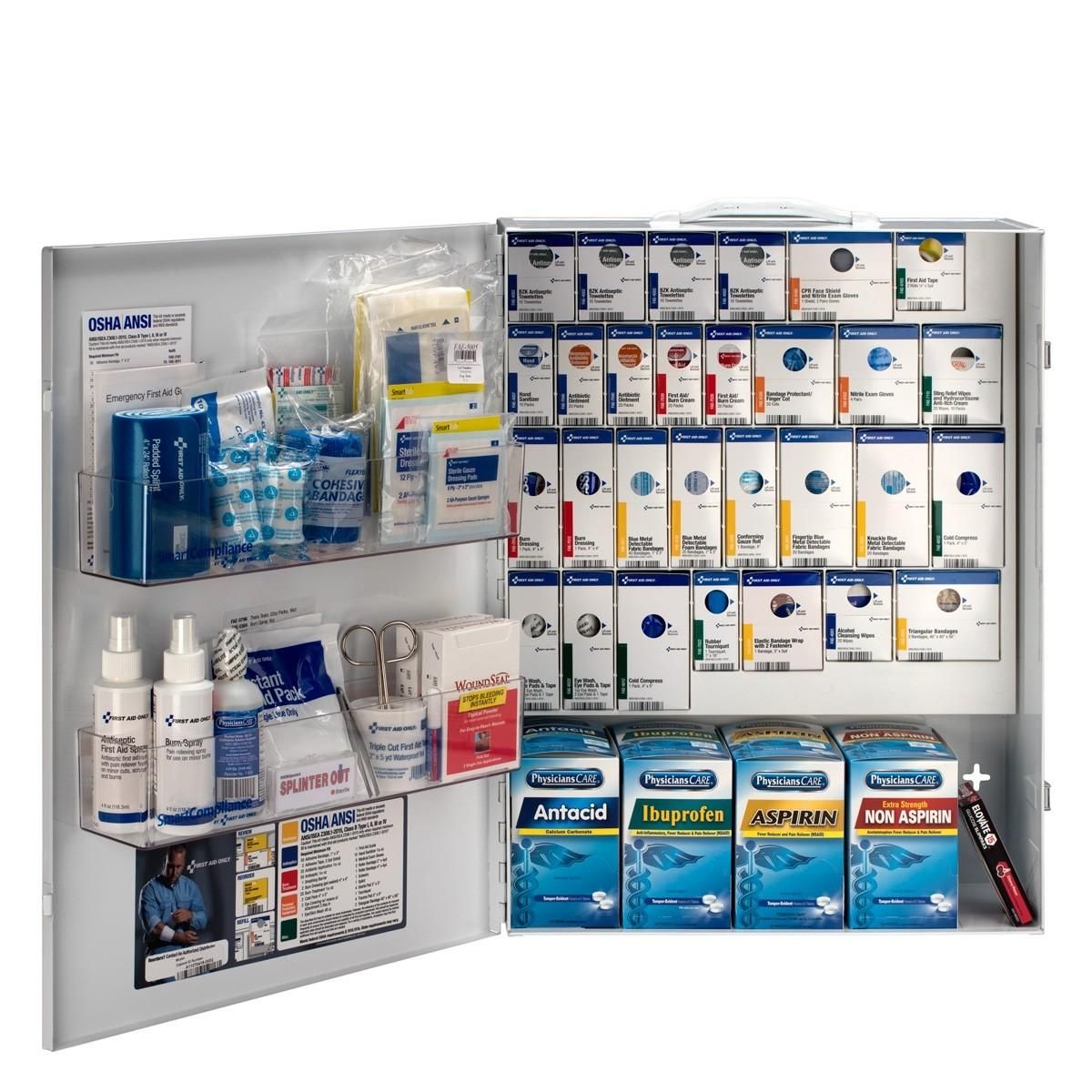 First Aid Only 150 Person XL Metal SmartCompliance Cabinet With Medications 90830 First Aid Only 150 Person XL Metal SmartCompliance Cabinet With Medications 90830